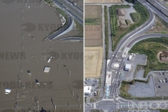 冠水した常磐道の水戸北スマートＩＣ付近_茨城県_2019年_KDO_2020100804980